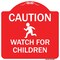 Signmission Caution Watch For Children Heavy-Gauge Aluminum Architectural Sign, 18" x 18", RW-1818-9860 A-DES-RW-1818-9860 - alternate 1